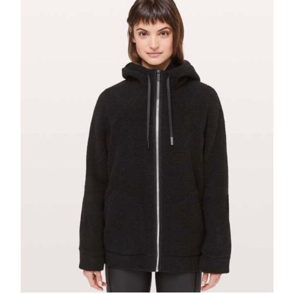 ✨Lululemon So Sherpa Hooded Black Sz Medium Jacket✨ - Picture 1 of 8